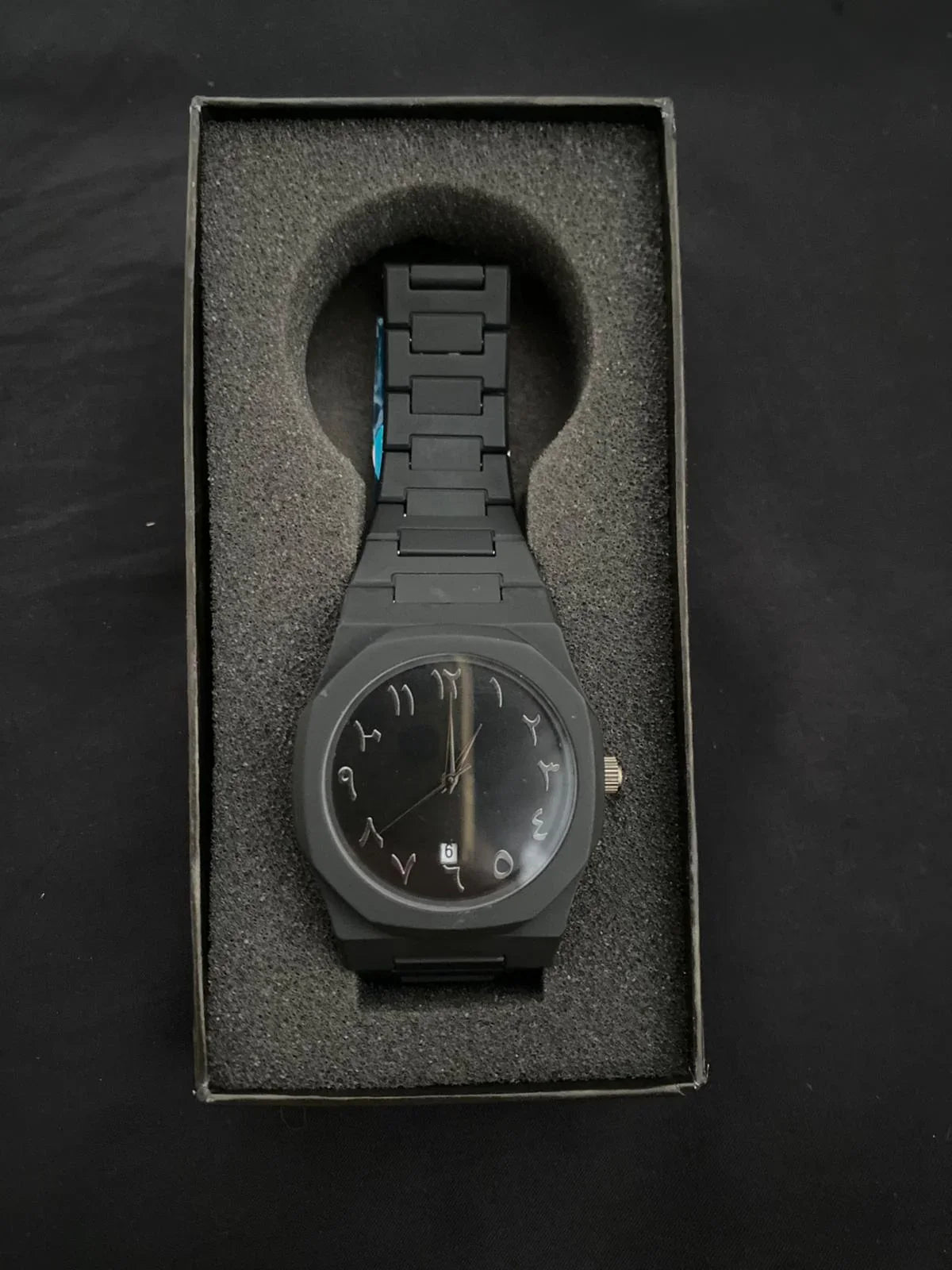 Black Arabic Aura Watch (with Date Option) - My Store