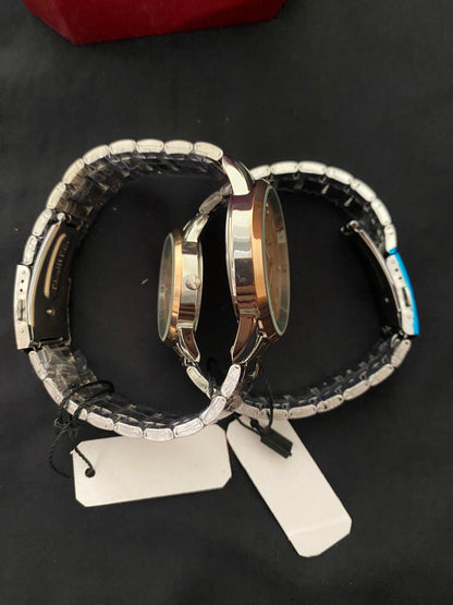 ROMA Rose Gold Couple Watch Set – His & Hers Quartz