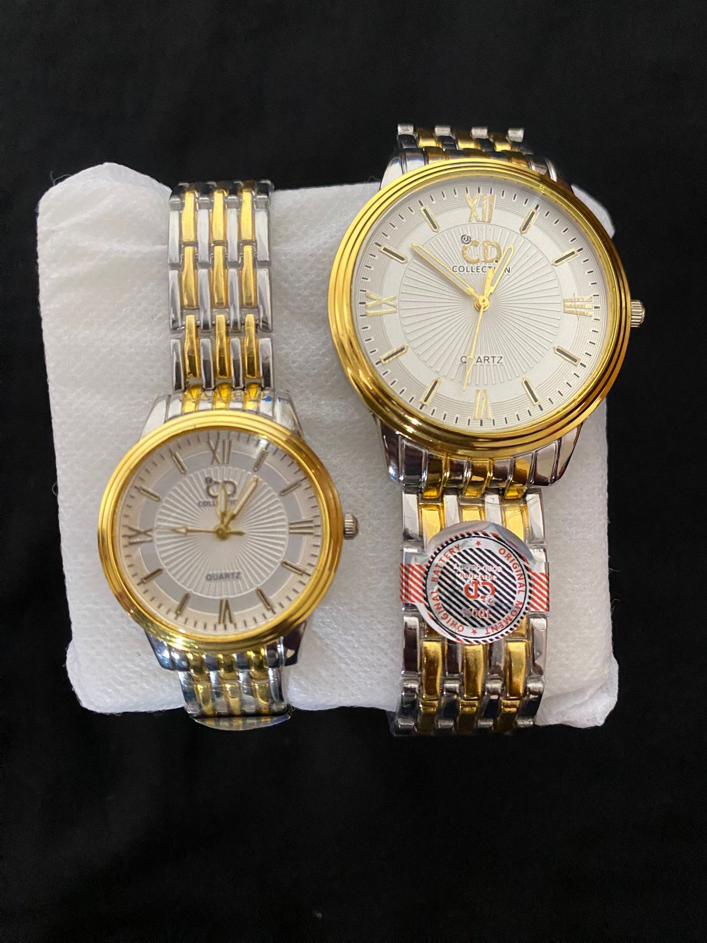 CD Collection Couple Watch Set – Quartz | Gold & Silver Design