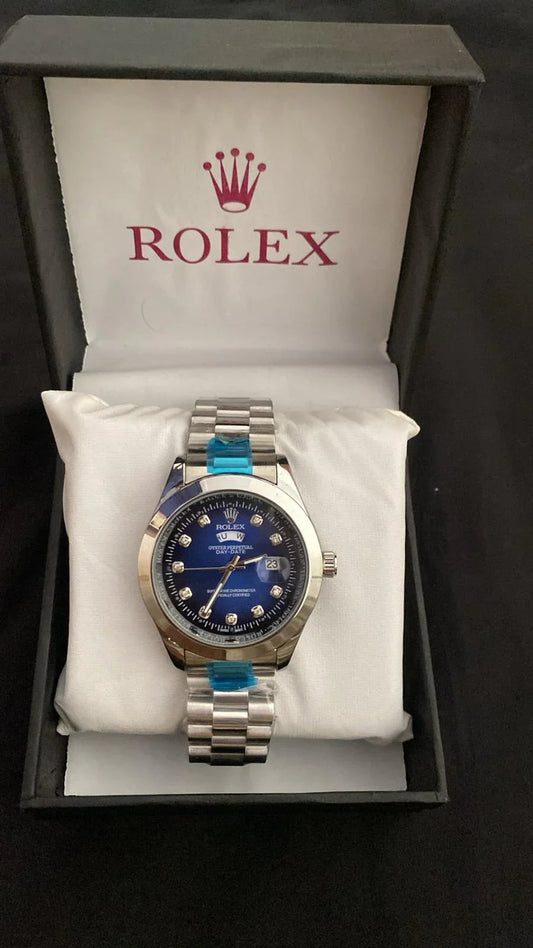 Silver Rolex Blue Dial - My Store